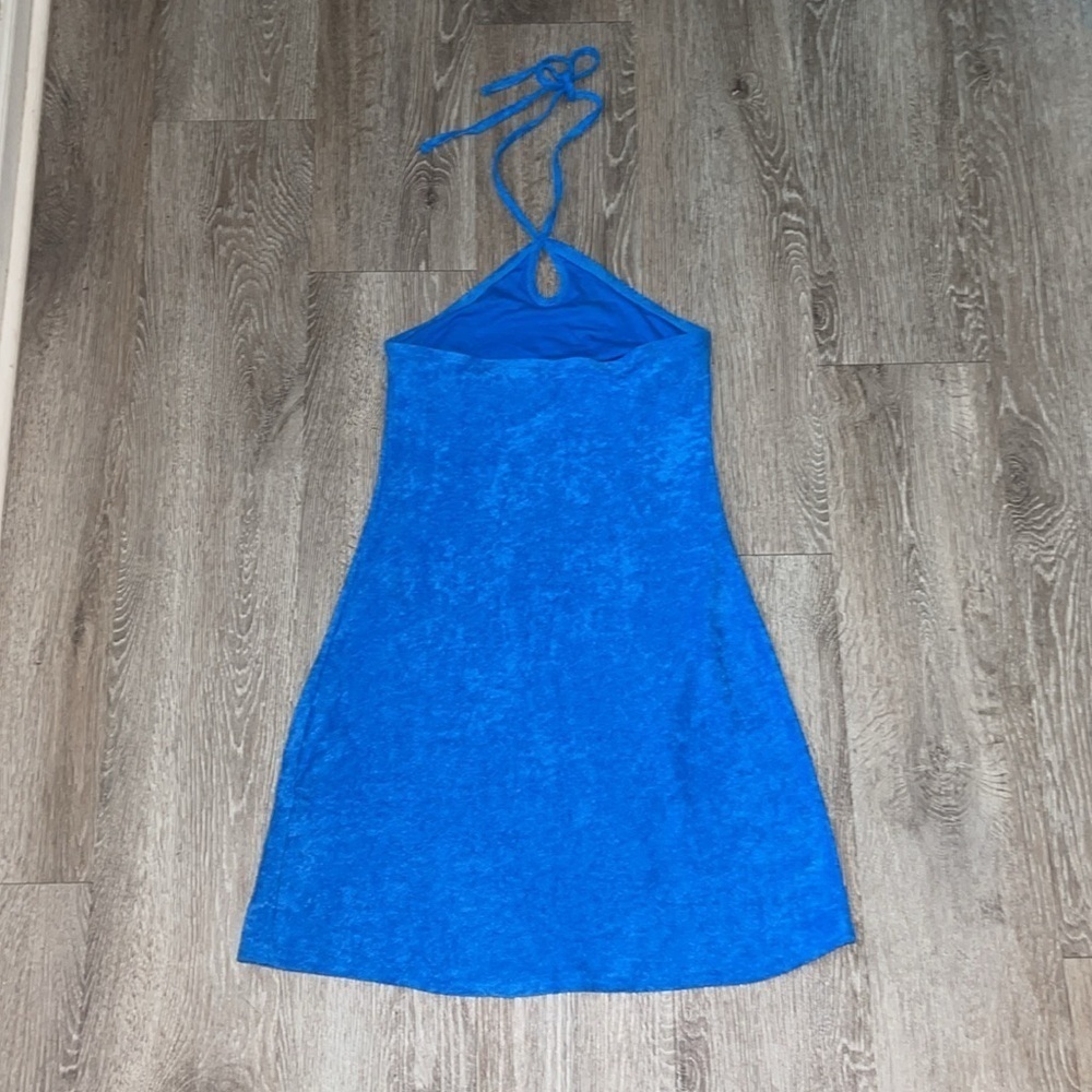 Hollister Blue Terry Halter Mini Dress Size Small Summer Vacation Beach — image 5 of 6